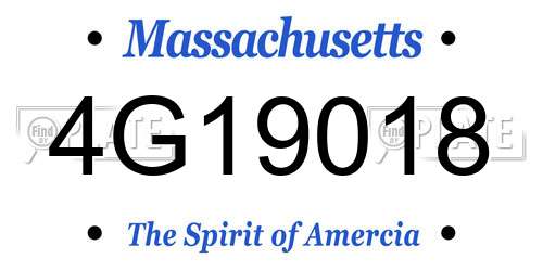 4G19018 Massachusetts License Plate
