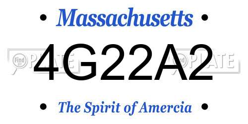 4G22A2 Massachusetts License Plate