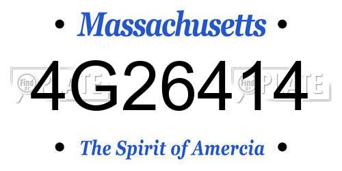4G26414 Massachusetts License Plate