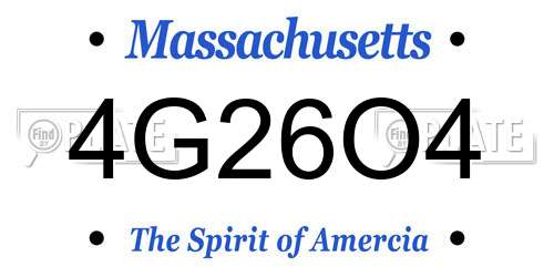 4G26O4 Massachusetts License Plate