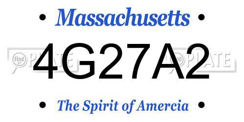 4G27A2 Massachusetts License Plate