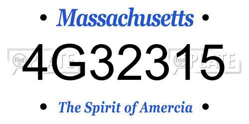 4G32315 Massachusetts License Plate