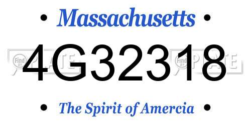 4G32318 Massachusetts License Plate