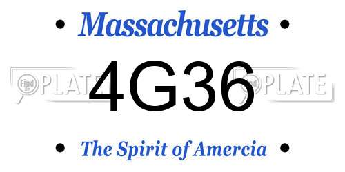 4G36 Massachusetts License Plate