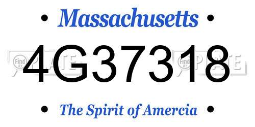 4G37318 Massachusetts License Plate