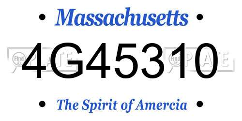 4G45310 Massachusetts License Plate