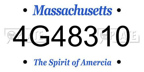 4G48310 Massachusetts License Plate
