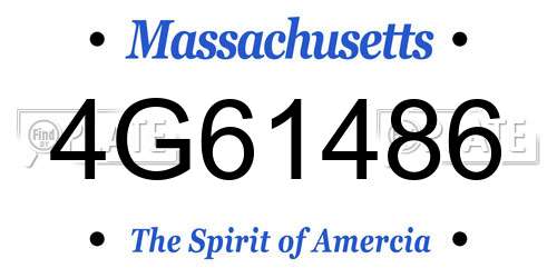4G61486 Massachusetts License Plate