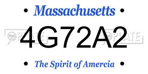 4G72A2 Massachusetts License Plate