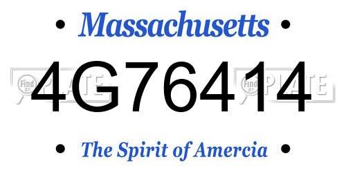 4G76414 Massachusetts License Plate