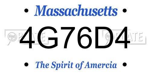 4G76D4 Massachusetts License Plate