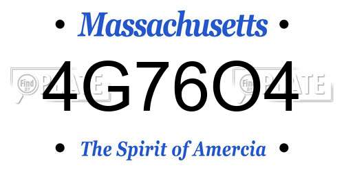 4G76O4 Massachusetts License Plate