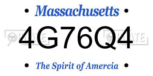 4G76Q4 Massachusetts License Plate