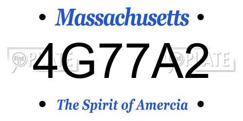 4G77A2 Massachusetts License Plate