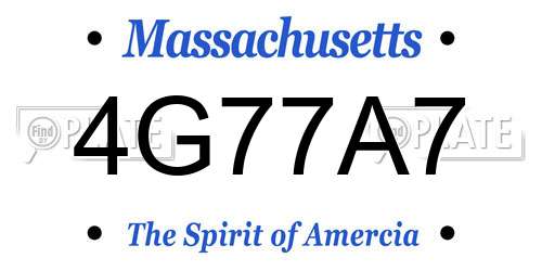 4G77A7 Massachusetts License Plate