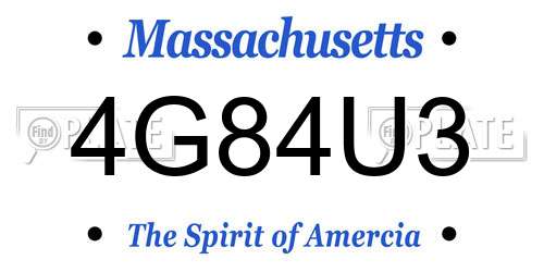 4G84U3 Massachusetts License Plate