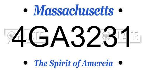4GA3231 Massachusetts License Plate