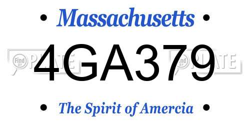 4GA379 Massachusetts License Plate