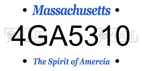 4GA5310 Massachusetts License Plate