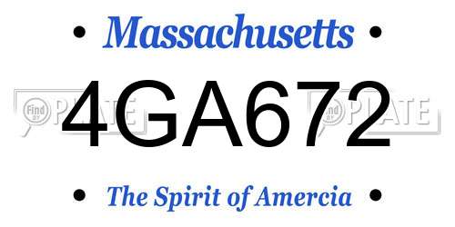 4GA672 Massachusetts License Plate