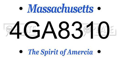 4GA8310 Massachusetts License Plate