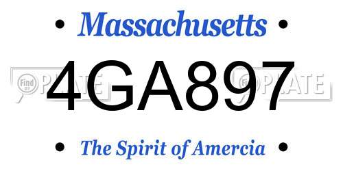 4GA897 Massachusetts License Plate