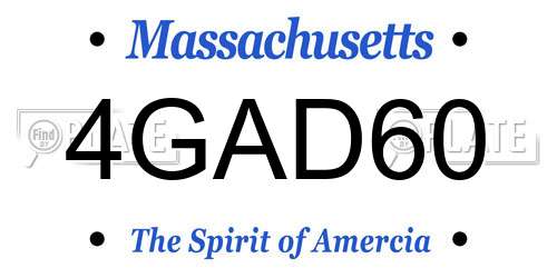 4GAD60 Massachusetts License Plate