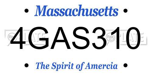 4GAS310 Massachusetts License Plate