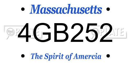 4GB252 Massachusetts License Plate