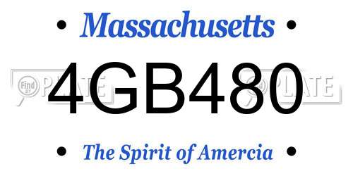 4GB480 Massachusetts License Plate
