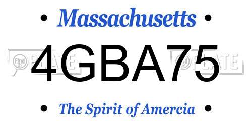 4GBA75 Massachusetts License Plate