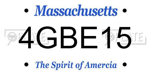 4GBE15 Massachusetts License Plate