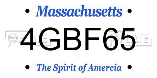 4GBF65 Massachusetts License Plate