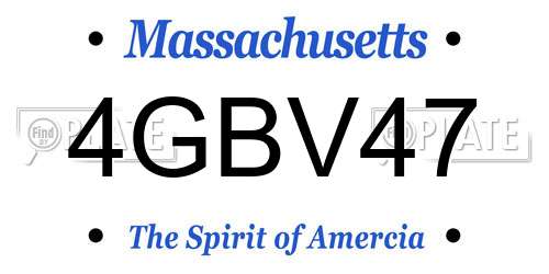 4GBV47 Massachusetts License Plate