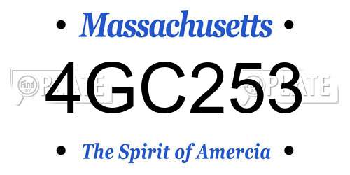 4GC253 Massachusetts License Plate