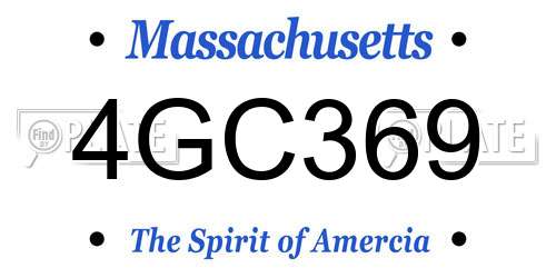4GC369 Massachusetts License Plate