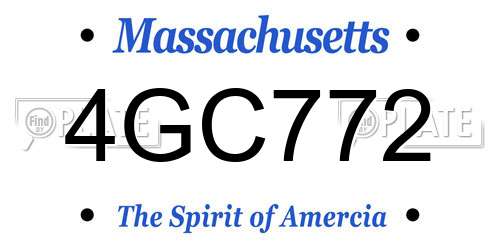 4GC772 Massachusetts License Plate