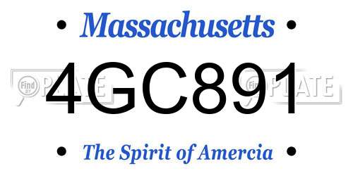 4GC891 Massachusetts License Plate