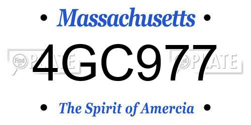 4GC977 Massachusetts License Plate