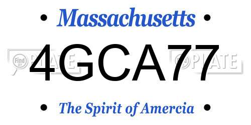 4GCA77 Massachusetts License Plate