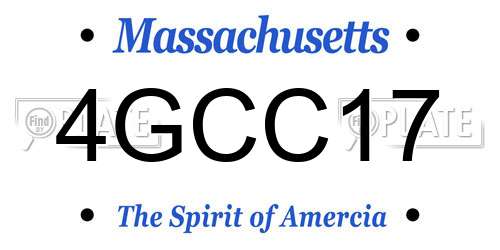 4GCC17 Massachusetts License Plate