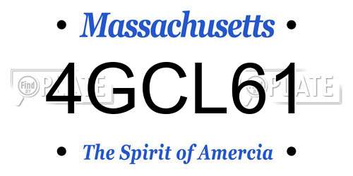 4GCL61 Massachusetts License Plate