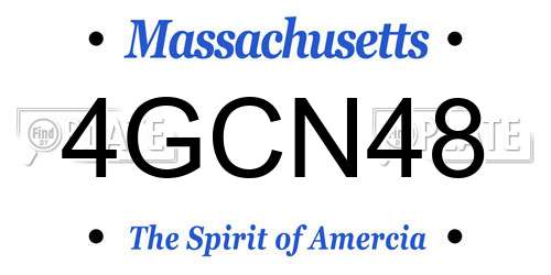 4GCN48 Massachusetts License Plate