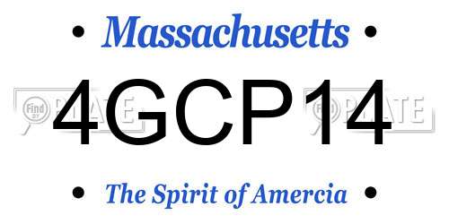 4GCP14 Massachusetts License Plate