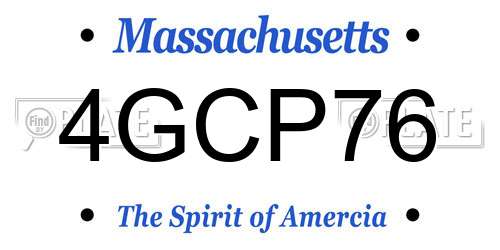 4GCP76 Massachusetts License Plate