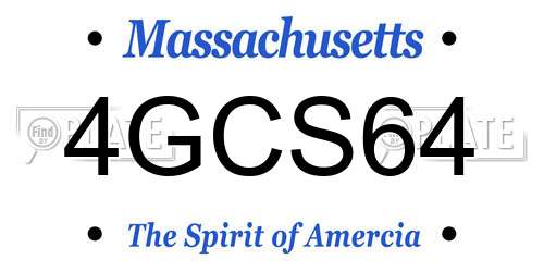 4GCS64 Massachusetts License Plate