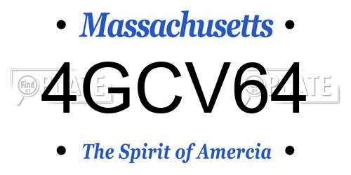 4GCV64 Massachusetts License Plate