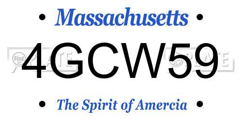 4GCW59 Massachusetts License Plate