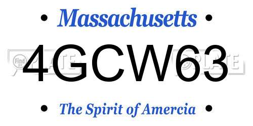 4GCW63 Massachusetts License Plate
