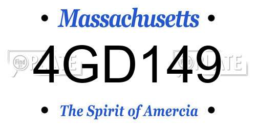 4GD149 Massachusetts License Plate